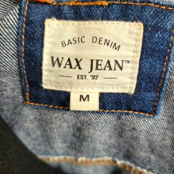 Like New Condition. Wax Jean Distressed Denim Jacket. Size M - Picture 3 of 4
